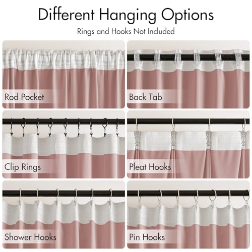 Light Pink Velvet Pinch Pleat Blackout Curtains W52 X L84 Inches