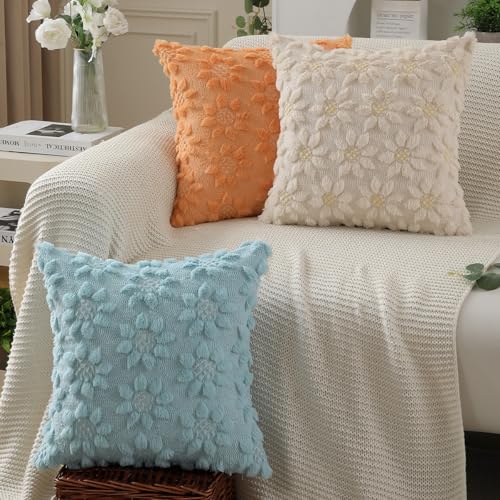 Spring Summer Pillow Covers 20x20 inch Set of 2 Beige Sunflower (2 Count)