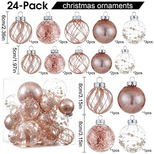 Clear Christmas Ball Ornaments (24 Count)