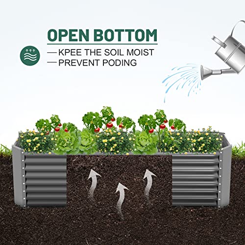 8×4×2 ft Galvanized Raised Garden Bed Kit