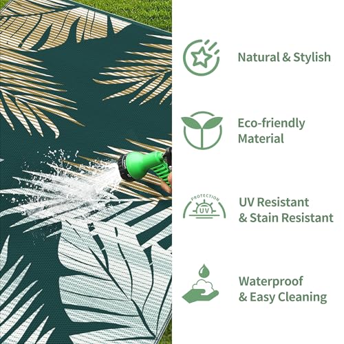 Outdoor Rug Waterproof Plastic Rugs for Patio (54 Sq Ft)