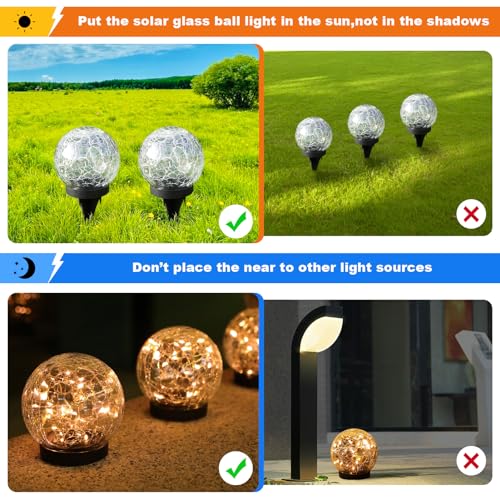 Solar Globe Lights Outdoor Waterproof
