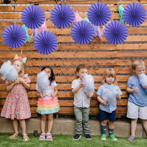 Purple Party Decorations Purple Paper Fans Bulk 16inch DIY Set