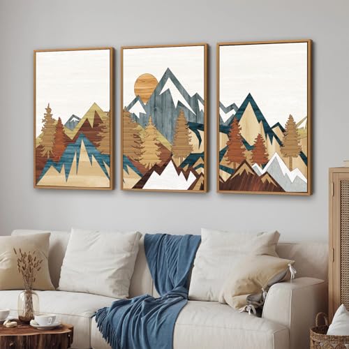 Vintage Mountain Framed Canvas Wall Art
