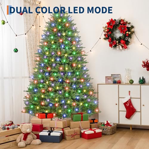 6FT Pre Lit Artificial Christmas Tree with Color Lights