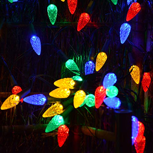Solar Christmas Lights Outdoor C6 Strawberry String Lights (21 Foot)