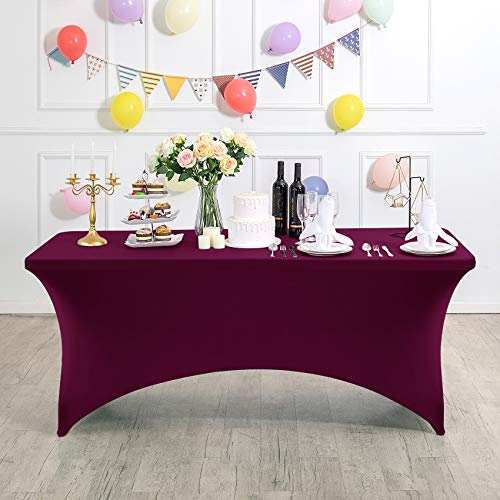 2Pack Spandex Table Cover for 4FT or 6ft or 9ft Table Universal Fitted Stretch Tablecloth for Party (2 Count)