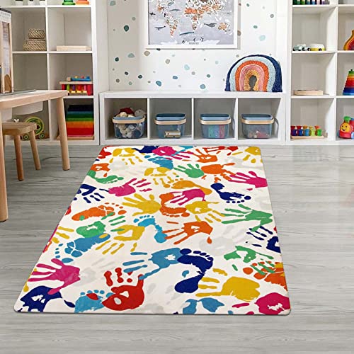 Handprints and Footprints Kids Rug Play Carpet
