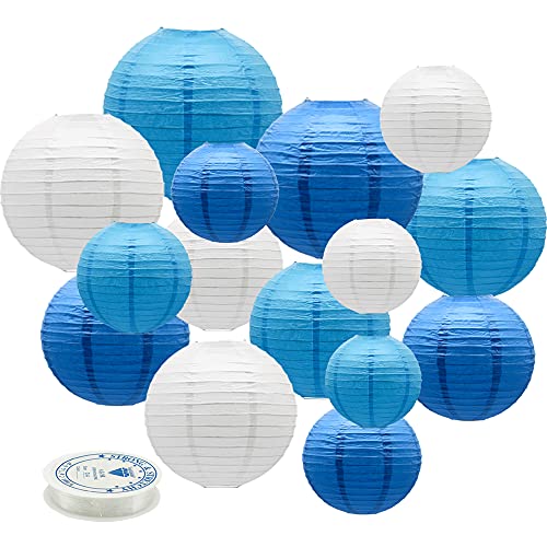 Paper Lanterns Party Decorations Blue (15 Count)
