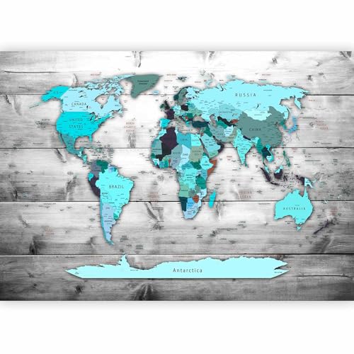 Premium Wall Mural World Map 98x69 in (5 Count)
