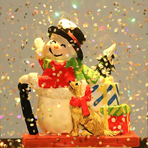 Christmas Snow Globe Lantern Train Water Swirling Glitter with 6H Timer