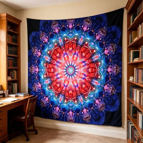 Blacklight Mandala Boho Tapestry
