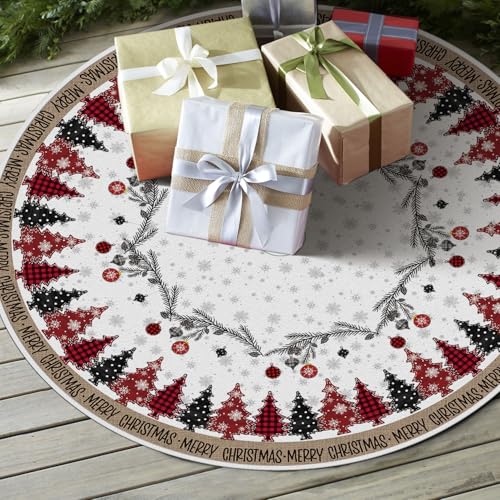 Ornaments Snowflake Merry Christmas Tree Skirt 48 Inch