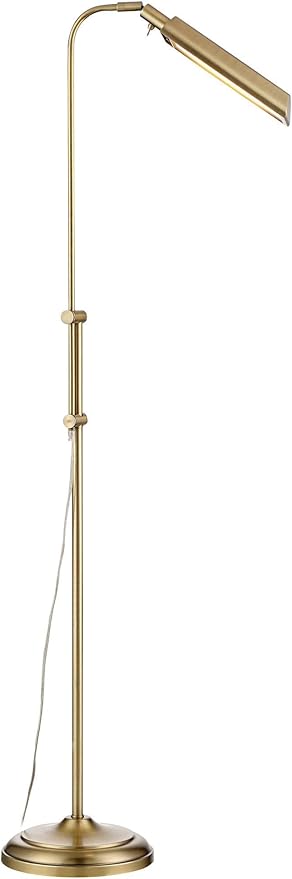 360 Lighting Culver Traditional Farmhouse Pharmacy Floor Lamp Standing LED Adjustable Height Plated 57" Tall Aged Brass Metal Shade Pole Light for Living Room Reading House Bedroom Home Decor