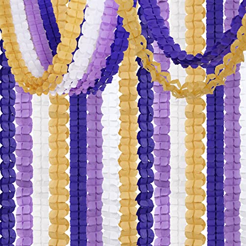 Purple Gold Party Decorations Garland Streamers (12 Count)