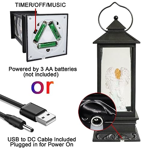 Angel Singing Snow Globe Lantern with 6 Hour Timer