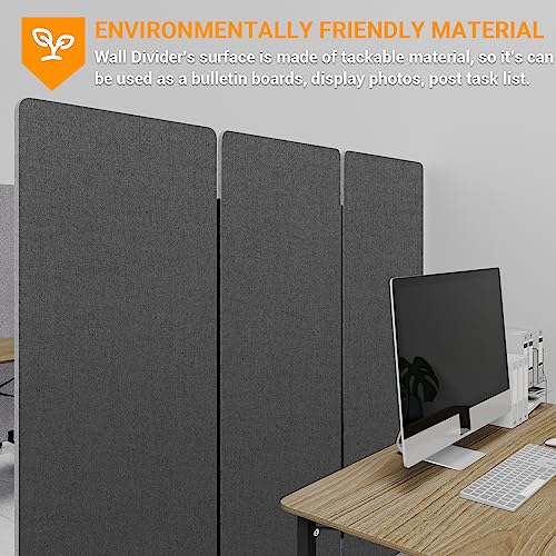 66in 3 Panel+3 Panel Soundproof Room Divider (2 Count)