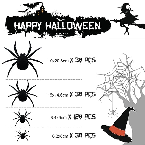 210 Pcs Halloween Spider Decorations Indoor (210 Count)
