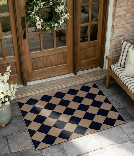 Checkered Easy Jute Front Door Mat (5.9998 Sq Ft)