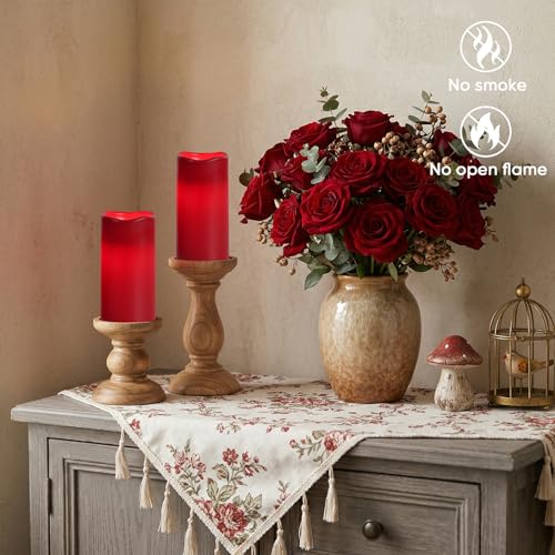 3"x6" Red Flameless Candles with Remote (2 Count)