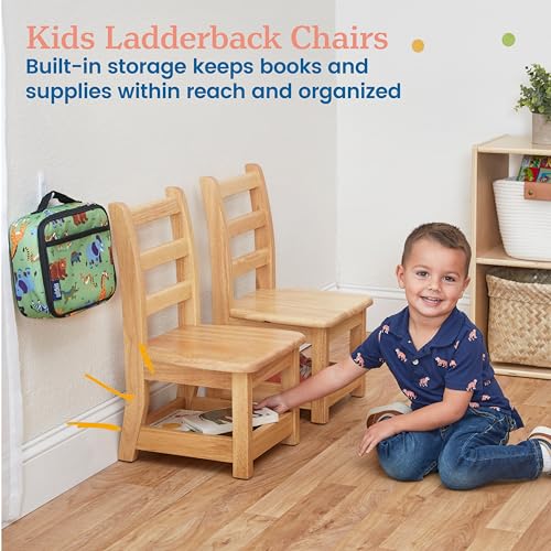 Three Rung Ladderback Chair with Storage (2 Count)