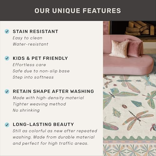 Insect Print 8ft Long Hallway Runner Rug (20 Sq Ft)