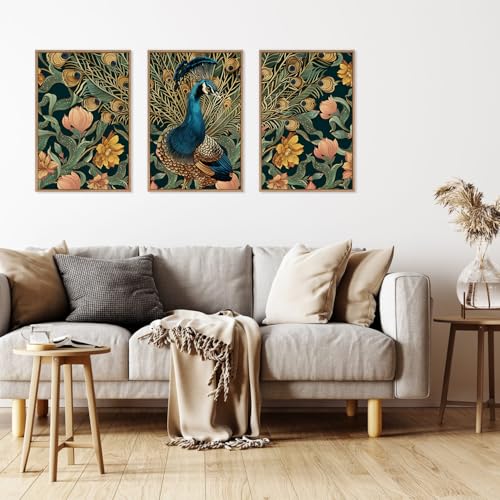 Elegant Peacock Wall Art Canvas