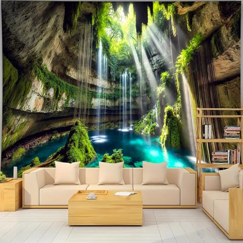 Nature Tapestry Forest Tree Sea Cave Wall Hanging