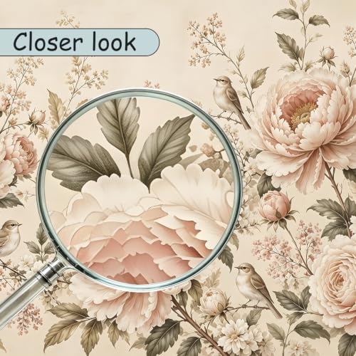 Retro Peony Floral Peel and Stick Wallpaper Mural for Bedroom