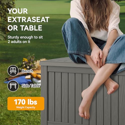 230 Gallon Outdoor Storage Box Waterproof Deck Box for Patio