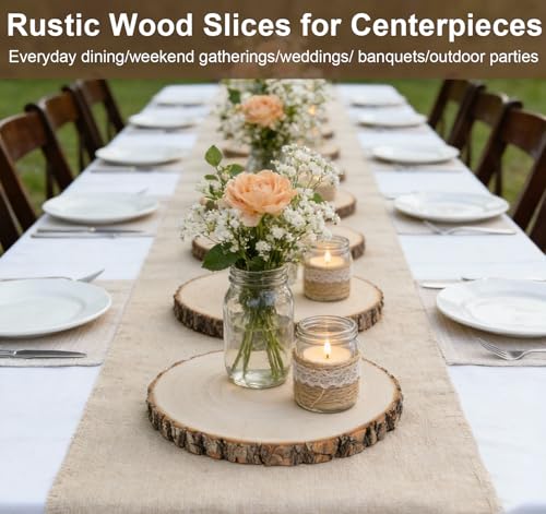 8 Pcs Natural Wood Slices for Centerpieces (8 Count)
