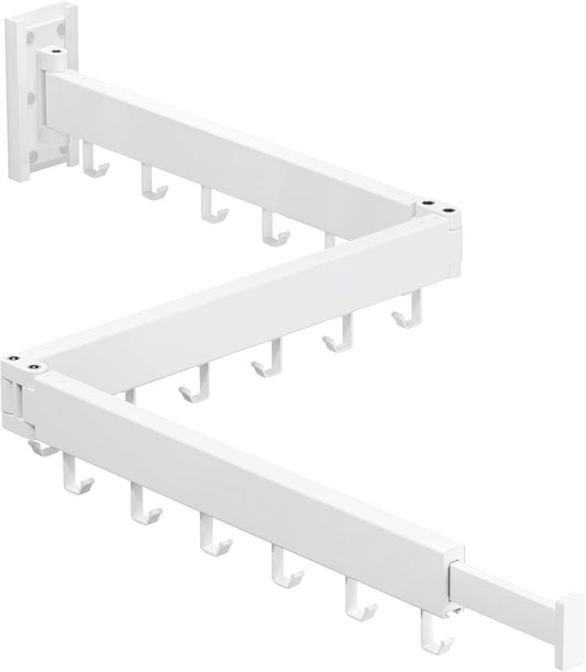 Clothes Drying Rack Wall Mounted,Drying Rack Clothing,Laundry Drying Rack Wall Mount,Collapsible Drying Racks for Laundry,Retractable,Foldable,Clothes Hanger Rack,Clothes Dryer Rack,White Color - NestledHome