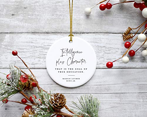 Round Ceramic Porcelain Christmas Tree Ornament for Teacher Thank You Appreciation Gift