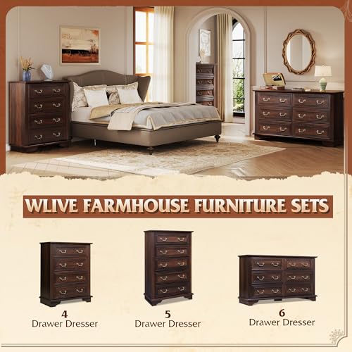 Farmhouse 4 Drawer Dresser for Bedroom