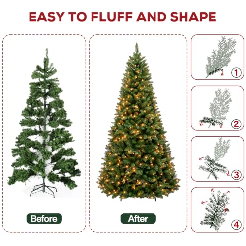 6ft Prelit Artificial Christmas Tree with 230 Warm White LEDs
