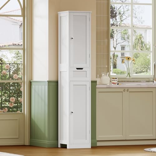 66.9" Tall Bathroom Storage Cabinet with 2 Doors & 1 Drawer