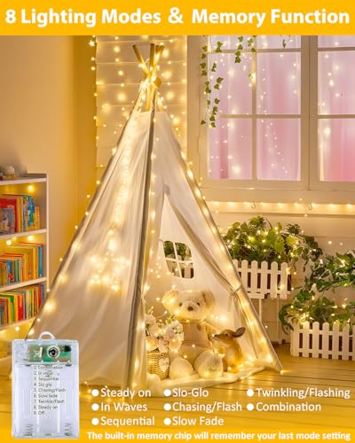 4 Pack 60 LED Fairy Lights Battery Operated with Remote