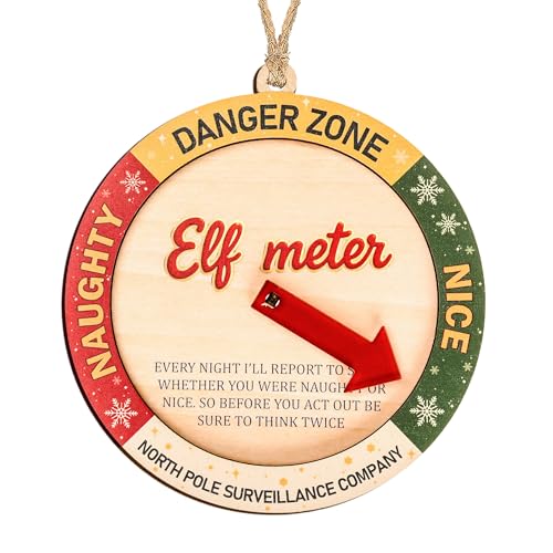 Funny Elf Accessories Naughty or Nice Elf Meter Christmas Ornament 2026