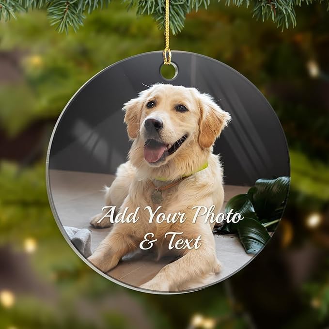 Personalized Dog Photo Christmas Ornaments