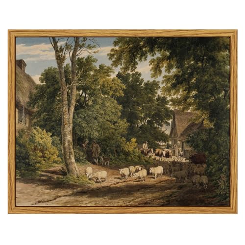 Framed Canvas Wall Art Vintage Decor