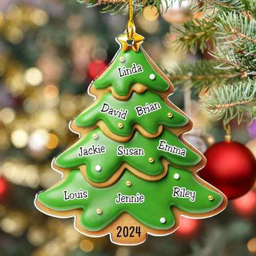 Personalized Family Christmas Acrylic Ornament 2024