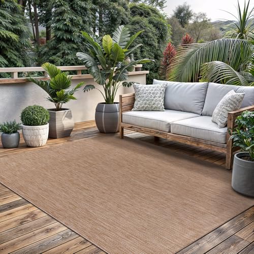 Washable Indoor Outdoor Rug 9x12 Weather Resistant Area Rugs Modern Solid Jute Rug for Porch Deck Balcony Backyard Patio Outside Carpet
