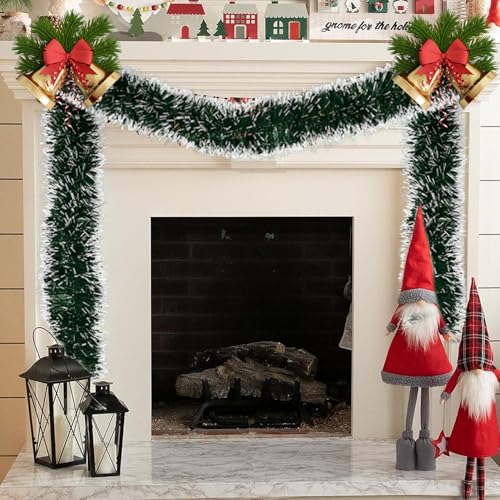 50 FT 15M Long Dark White Artificial Christmas Tinsel Garland Decorations DIY for Xmas Tree (4 Foot)
