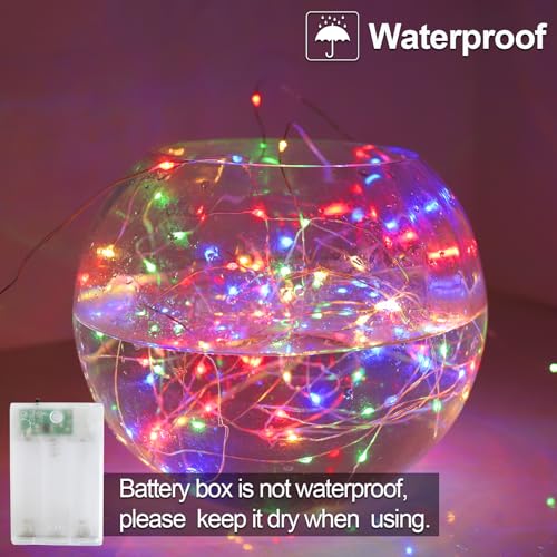 Christmas Multicolor Fairy String Lights Battery Operated Powered (33 Foot)