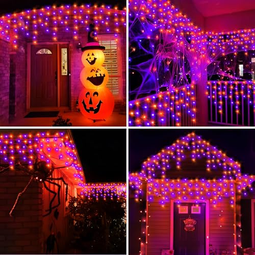 99FT 960 LED Orange Purple Halloween Lights Outdoor for Decor