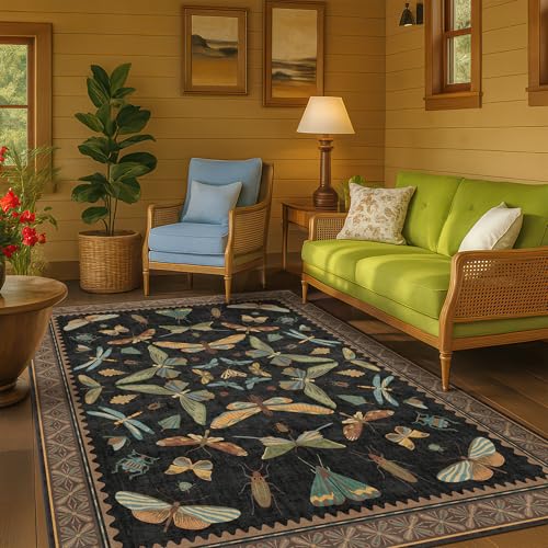 5x8 Black Rug for Bedroom (40 Sq Ft)