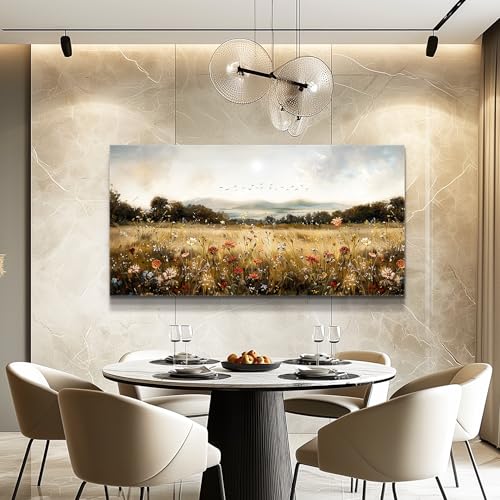Large Wall Canvas Picture Aesthetics Vintage Lawn Painting With Printed Wall Art For Restaurant Classical Landscape Wall Decor For Office Living Room Bedroom Home Decoration 30 X 60 Inches