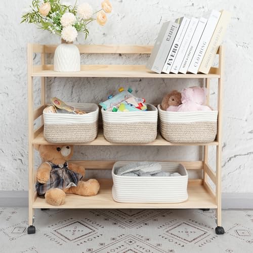 Small Woven Storage Baskets for Shelves (3 Count)