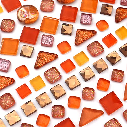 Assorted Orange Irregular Crystal Mosaic Tiles (9 Ounce)