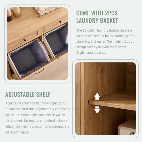 Triple Tilt Out Laundry Hamper Cabinet